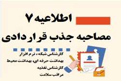 اطلاعیه شماره 7- زمانبندی مصاحبه و ارائه  مدارک داوطلبان جذب نیروی قراردادی سال 1405  