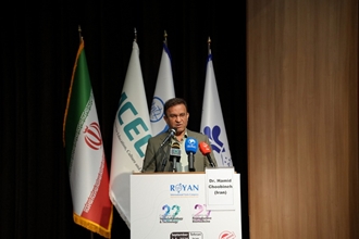 سخنرانی دکتر حمید چوبینه رییس انجمن علمی تخصصی باروری و ناباروری ایران،رئیس انجمن علمی جنین شناسی و بیولوژی تولید مثل ایران و معاون توسعه مدیریت و برنامه ریزی منابع دانشگاه علوم پزشکی تهران در بیست‌وهفتمین کنگره بین‌المللی پزشکی تولید مثل